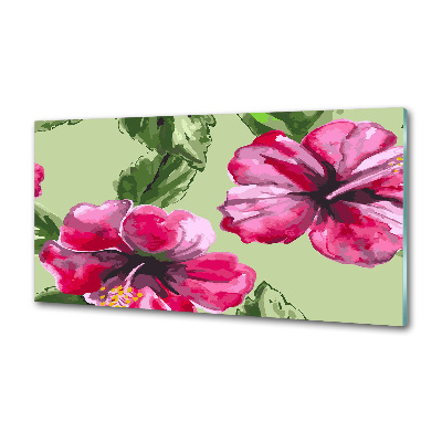 Achterwand keuken Hawaiiaanse bloemen