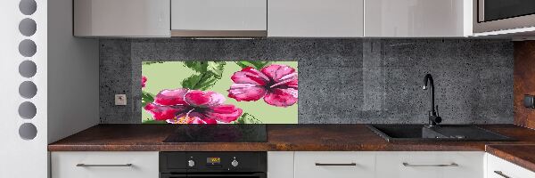 Achterwand keuken Hawaiiaanse bloemen