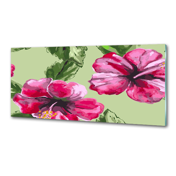 Achterwand keuken Hawaiiaanse bloemen