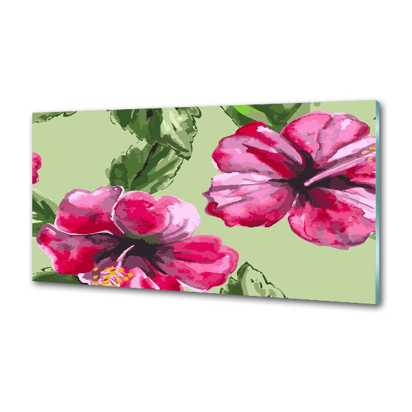 Achterwand keuken Hawaiiaanse bloemen