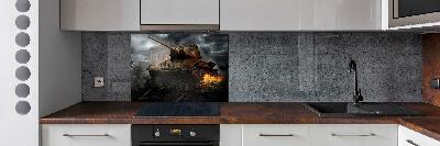 Glazen achterwand keuken Tank