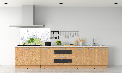 Glazen achterwand keuken Limoenen en water