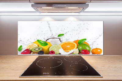 Spatscherm keuken Fruit en water