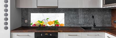 Spatscherm keuken Fruit en water