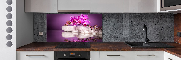 Spatscherm keuken Roze orchidee