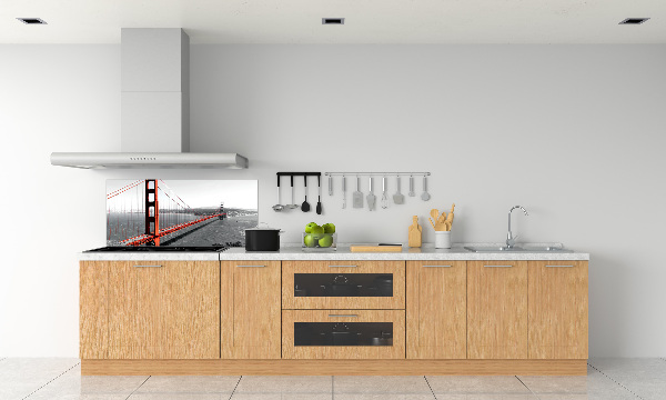 Glazen achterwand keuken San Francisco-brug