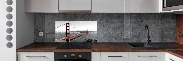 Glazen achterwand keuken San Francisco-brug