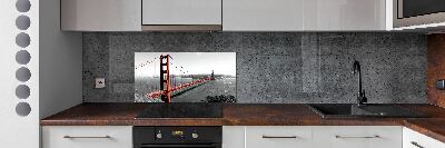 Glazen achterwand keuken San Francisco-brug