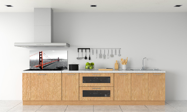 Glazen achterwand keuken San Francisco-brug