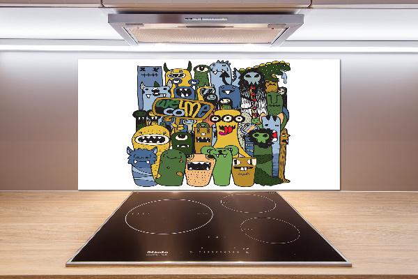 Keuken achterwand Gekke monsters