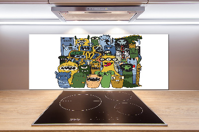 Keuken achterwand Gekke monsters
