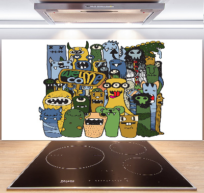 Keuken achterwand Gekke monsters