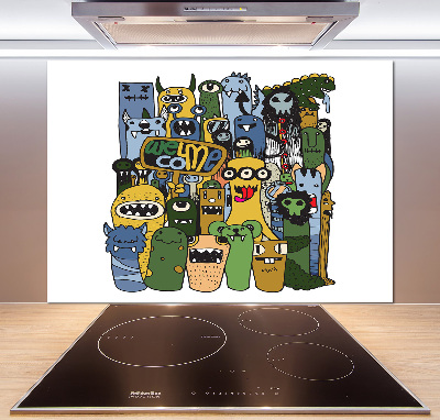 Keuken achterwand Gekke monsters