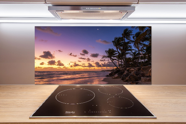 Glazen achterwand keuken Zonsondergang op het strand