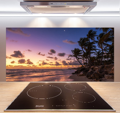 Glazen achterwand keuken Zonsondergang op het strand