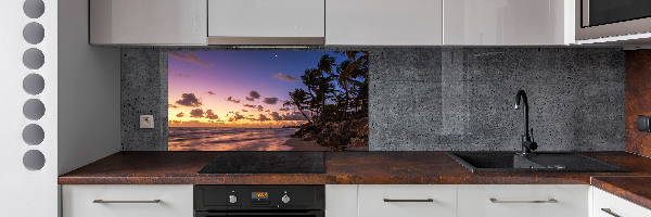 Glazen achterwand keuken Zonsondergang op het strand