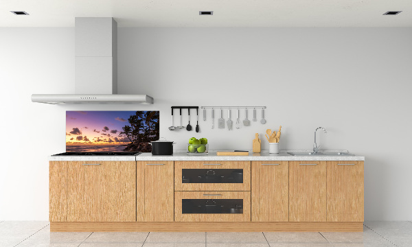 Glazen achterwand keuken Zonsondergang op het strand