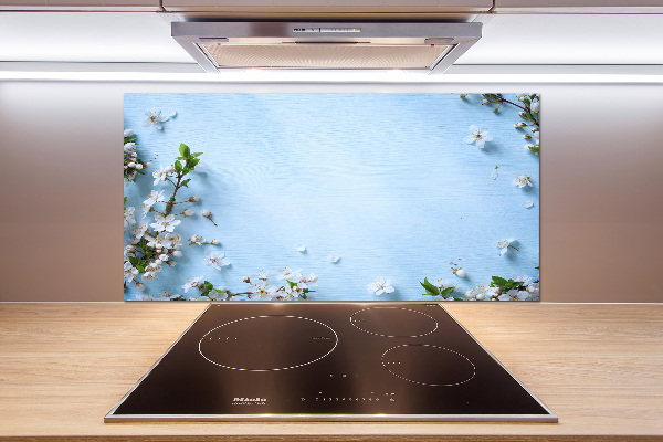Glazen achterwand keuken Achtergrond met kersenbloesems