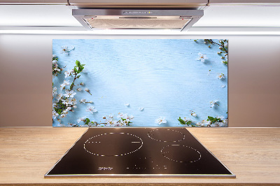 Glazen achterwand keuken Achtergrond met kersenbloesems