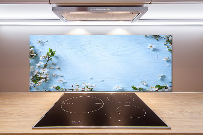 Glazen achterwand keuken Achtergrond met kersenbloesems
