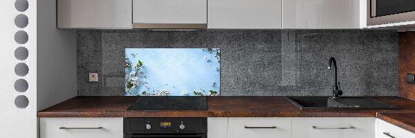 Glazen achterwand keuken Achtergrond met kersenbloesems