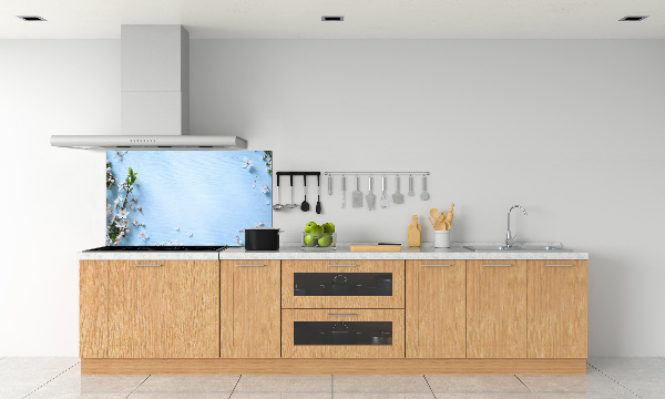Glazen achterwand keuken Achtergrond met kersenbloesems