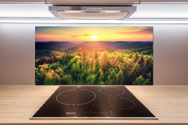 Spatplaat keuken Zonsondergang in het bos