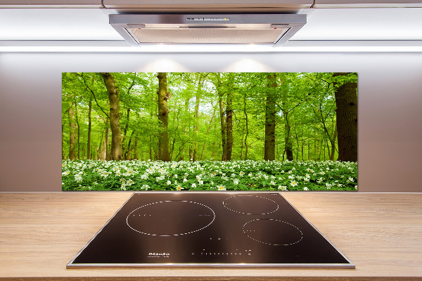 Spatscherm keuken Bloemen in het bos