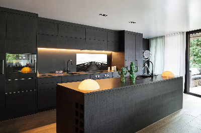 Glazen achterwand keuken Houten steiger