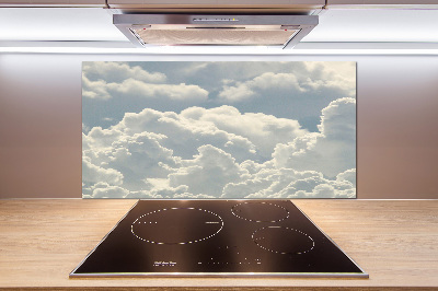 Spatscherm keuken Wolken