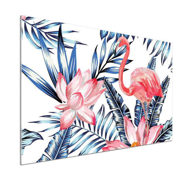 Achterwand keuken Flamingo's en planten