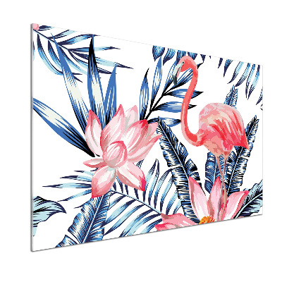 Achterwand keuken Flamingo's en planten