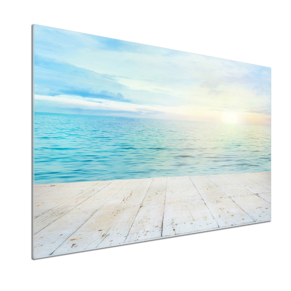 Glazen achterwand keuken Zee