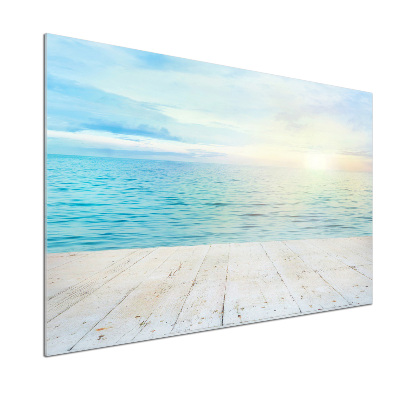 Glazen achterwand keuken Zee