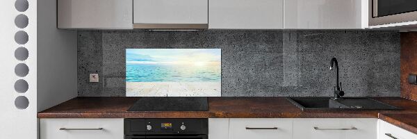 Glazen achterwand keuken Zee