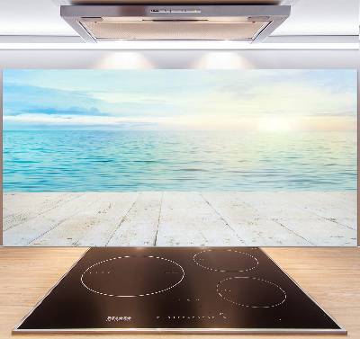 Glazen achterwand keuken Zee