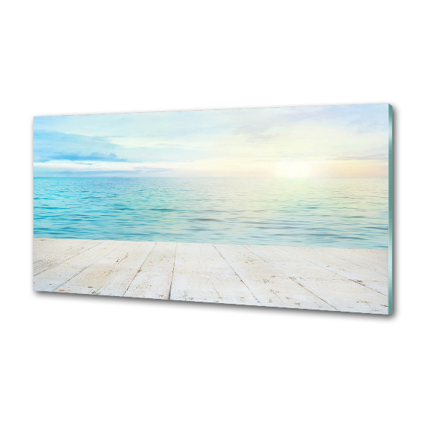 Glazen achterwand keuken Zee