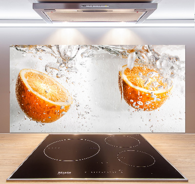 Spatscherm keuken Sinaasappels onder water