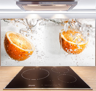Spatscherm keuken Sinaasappels onder water