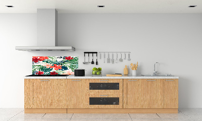 Spatplaat keuken Tropische bloemen