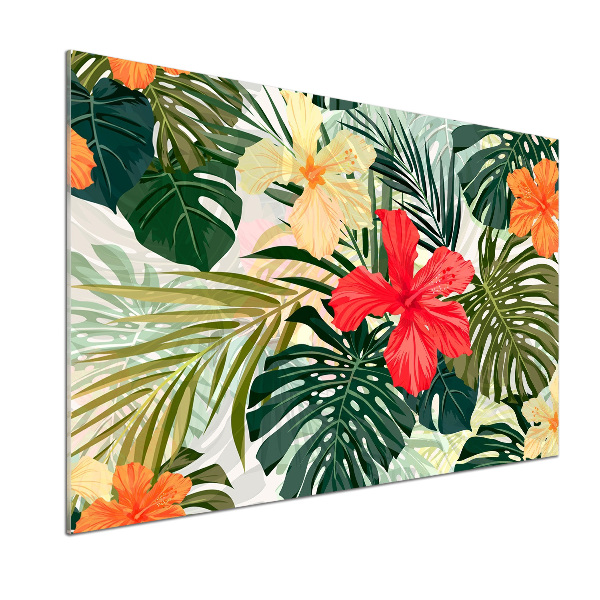 Achterwand keuken Hawaiiaanse bloemen