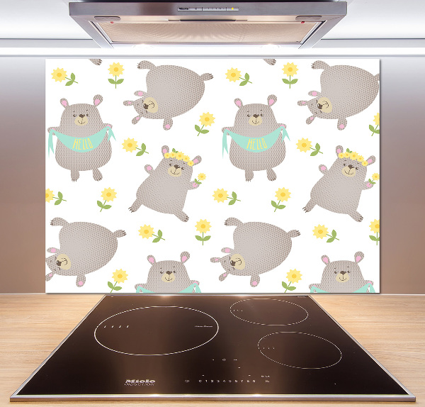 Spatplaat keuken Illustratie van een teddybeer
