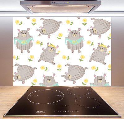 Spatplaat keuken Illustratie van een teddybeer