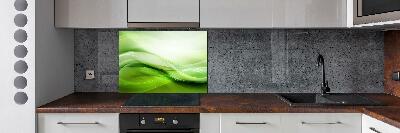 Glazen achterwand keuken Groene golven op de achtergrond