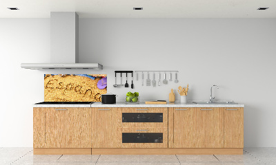 Glazen achterwand keuken Spaanse inscriptie