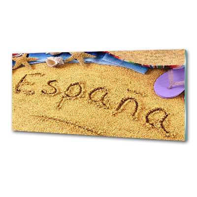 Glazen achterwand keuken Spaanse inscriptie