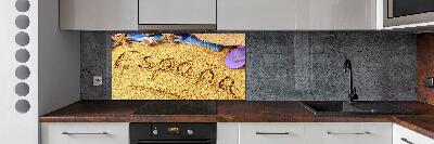 Glazen achterwand keuken Spaanse inscriptie