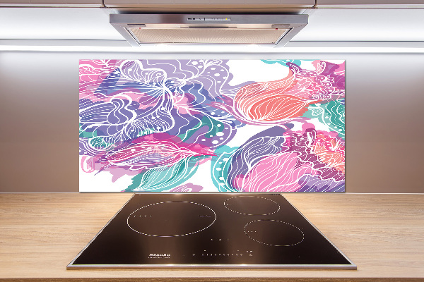 Glazen achterwand keuken Magische bloemen