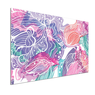 Glazen achterwand keuken Magische bloemen