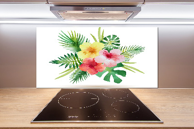 Keuken achterwand Hawaiiaanse bloemen